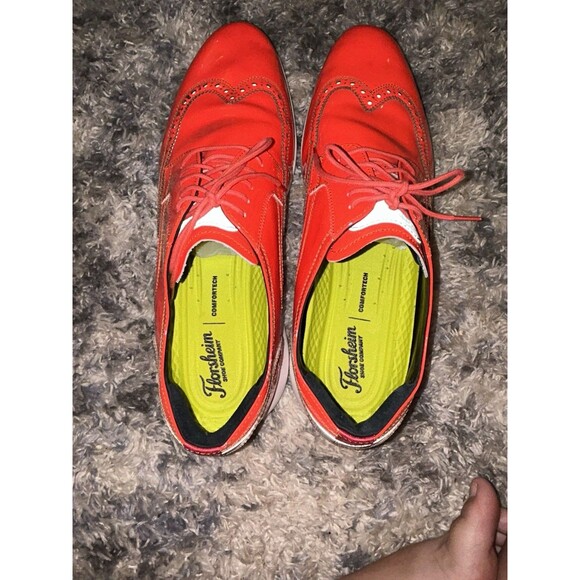 Florsheim Fuel Reflect‎ Neon Wingtip Oxford in Coral 12M Artsy Comfort Bright - Picture 6 of 8